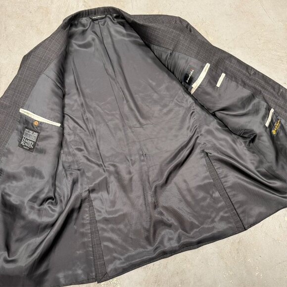 Samuelsohn Loro Piana Blazer Check Super 130's Wool Grey Sport Coat 46R - Picture 7 of 11